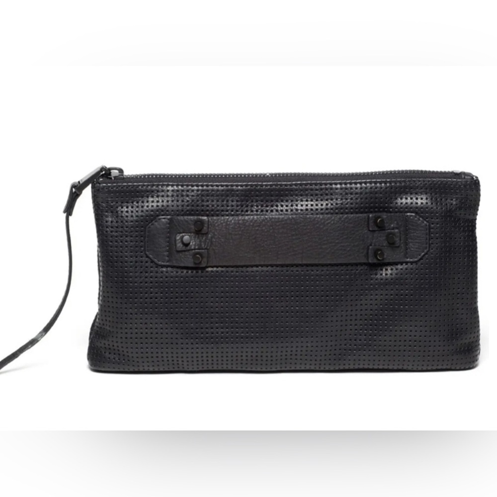 Elegant Black Perforated Clutch